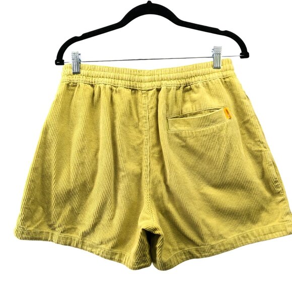 Urban Outfitters Yellow Corduroy Volley Short Mens M Pull On Relaxed Pleated - Picture 2 of 10